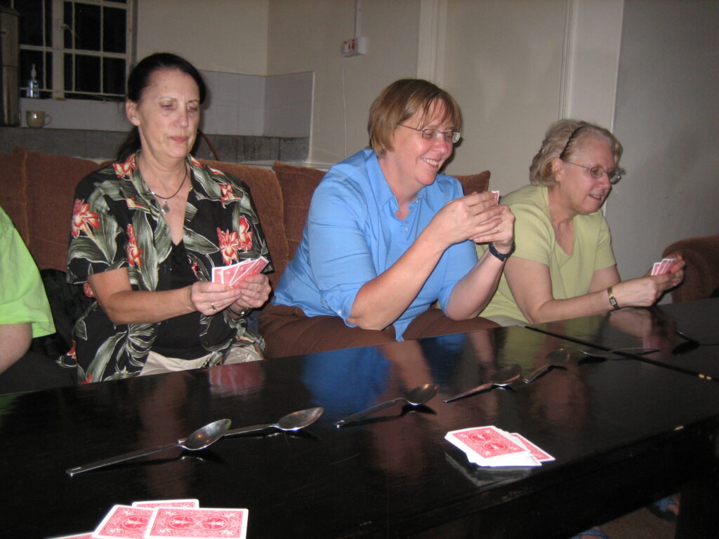 I taught our new team mates the game of Spoons. Dang, they were good at it! 