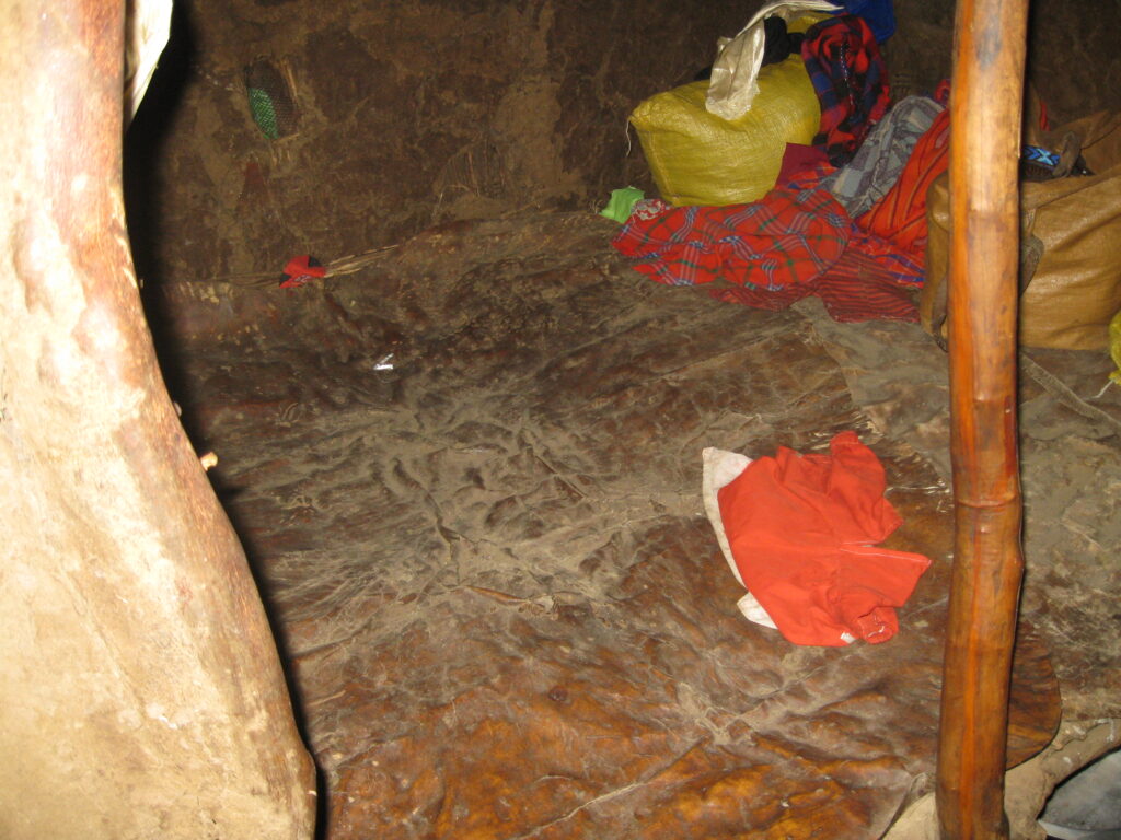 A bed in a Maasai home