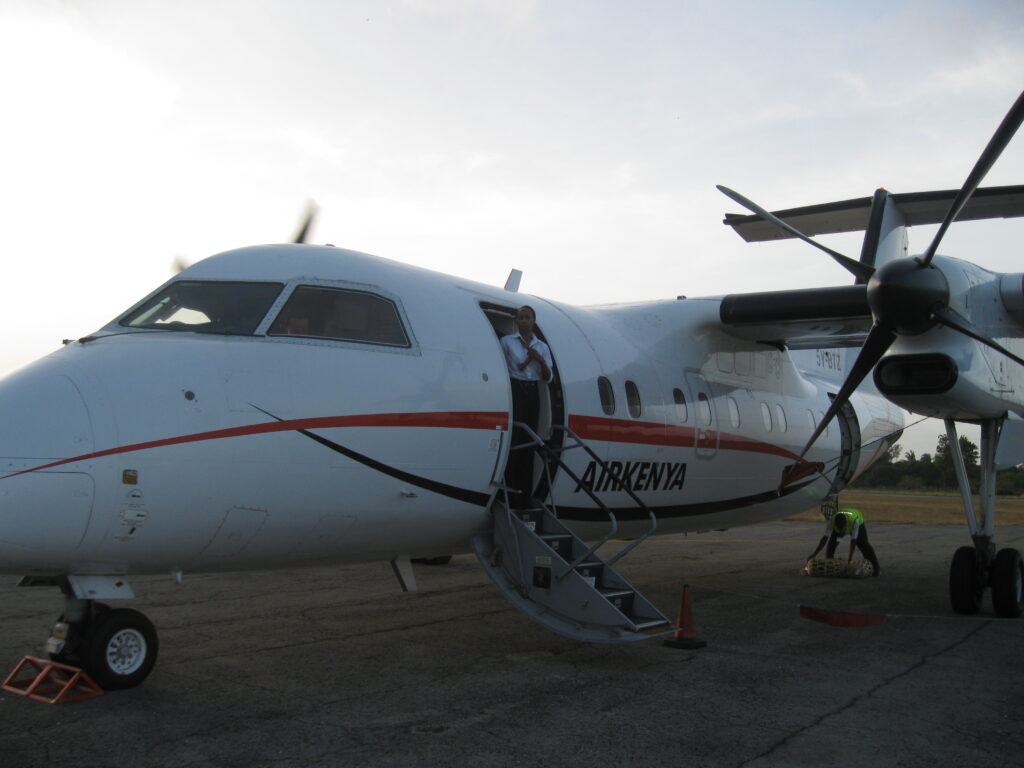 The plane from Nairobi to Malindi, Kenya